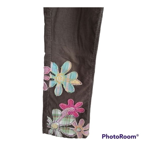 Mini Boden brown Patchwork corduroy flowers girls pants size 11-12Y - Picture 4 of 16